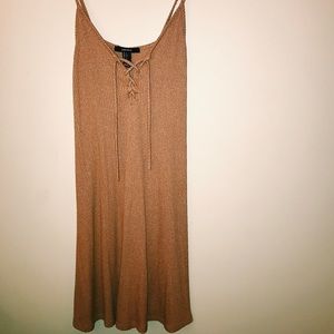 Tan Ribbed Casual Forever 21 Dress